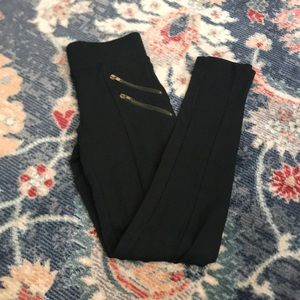 Zara Basic | Dark Green Double Zipper Leggings